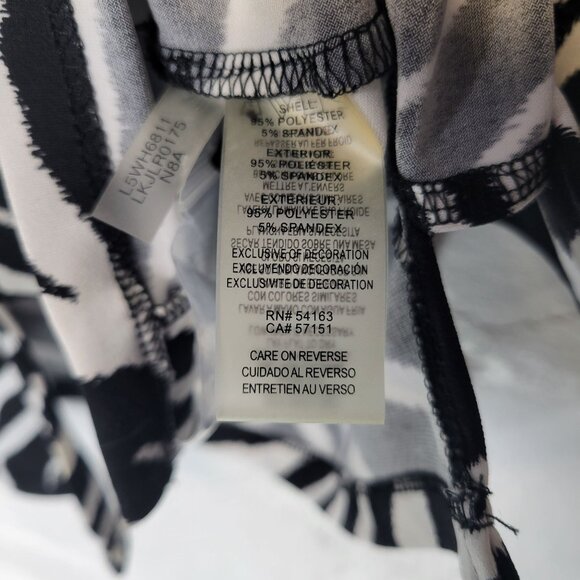 Karl Lagerfeld Women's Medium Button Front Shirt Black White Animal Print - Picture 5 of 5